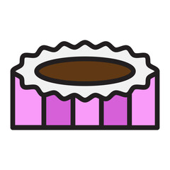 Sweet Tart Vector Filled Icon Design