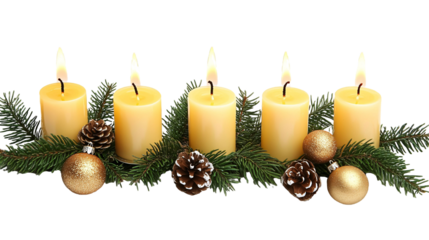 Advent Candle Holder for Christmas Countdown - Isolated on White Background