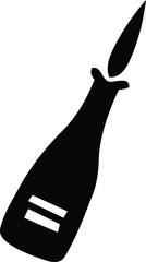 Modern champagne bottle silhouette vector art, champagne bottle vector icon