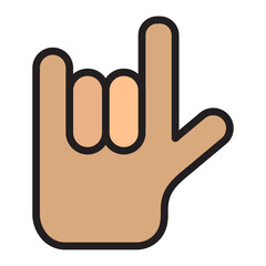 HipHop Hand Gesture   Vector Filled Icon Design