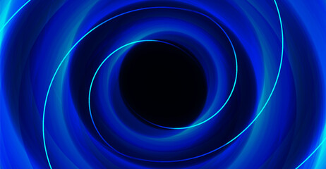 Abstract Blue Swirl: Hypnotic Vortex with Elegant Light Trails and Deep Dark Center, Captivating Visual Composition for Creative Design and Modern Aesthetic Appeal