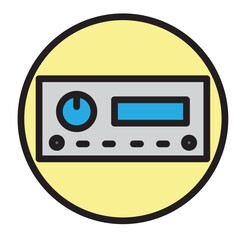 Car with Loud Speakers   Vector Filled Icon Design