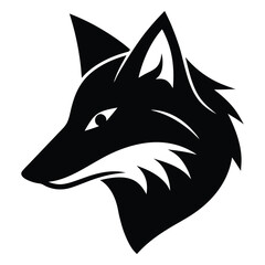 Fox head silhouette vector illustration 