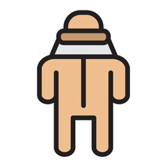 Beekeeper Suit Vector Filled Icon Design