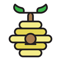Wild Bees Nest Vector Filled Icon Design