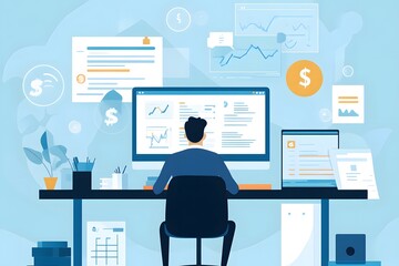Financial Analyst Working at Desk