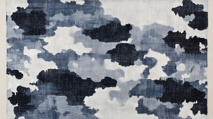 Obraz premium Abstract Blue and White Camo Fabric Texture