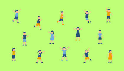 元気いっぱいな子供たちのイラスト