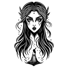 Enigmatic Enchantress Silhouette with Mystic Aura