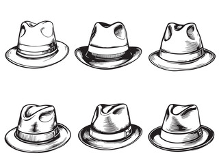Fedora line art illustration