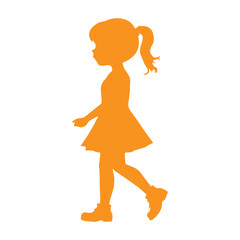orange girl silhouette icon