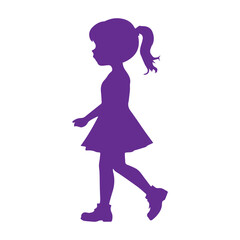 purple girl silhouette icon