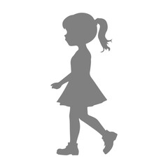grey girl silhouette icon