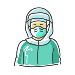 healthcare worker with ppe icon, healthcare worker with ppe vector illustration-simple illustration of healthcare worker with ppe, perfect for healthcare worker with ppe logos and icons