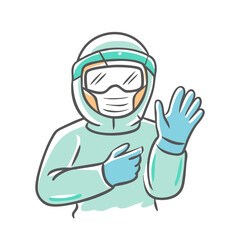 healthcare worker with ppe icon, healthcare worker with ppe vector illustration-simple illustration of healthcare worker with ppe, perfect for healthcare worker with ppe logos and icons