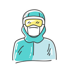 healthcare worker with ppe icon, healthcare worker with ppe vector illustration-simple illustration of healthcare worker with ppe, perfect for healthcare worker with ppe logos and icons