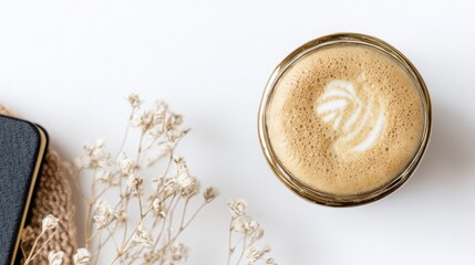 Cup of coffee alongside a book symbolizing calm content creation and relaxation moments for inspiration and reflection