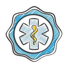 paramedic badge icon, paramedic badge vector illustration-simple illustration of paramedic badge, perfect for paramedic badge logos and icons