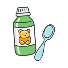 pediatric syrup icon, pediatric syrup vector illustration-simple illustration of pediatric syrup, perfect for pediatric syrup logos and icons