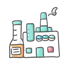 pharmaceutical factory icon, pharmaceutical factory vector illustration-simple illustration of pharmaceutical factory, perfect for pharmaceutical factory logos and icons
