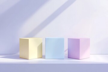 Pastel colored 3D cubes