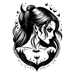 Elegant Silhouette: Gothic Portrait of a Woman