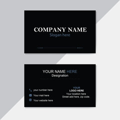 dark black color and simple visiting card design template.