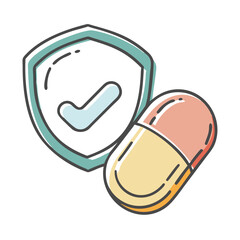 safe medication icon, safe medication vector illustration-simple illustration of safe medication, perfect for safe medication logos and icons