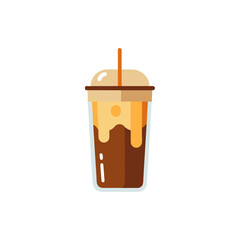 Vietnamese Iced Coffee Dripping on Transparent Background  