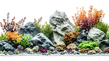 Aquarium Rocks for Fish Tank Decoration - Isolated on White Background