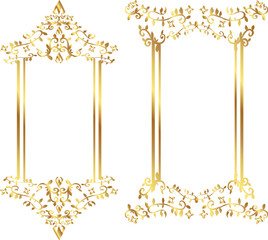 frame with gold ornament frame with ornament frame with golden leaves Golden Rectangle, Corner, Certificate, Border, Pattern, Line, Photo, Wedding, Invitation, Background, Thai, Islamic,
