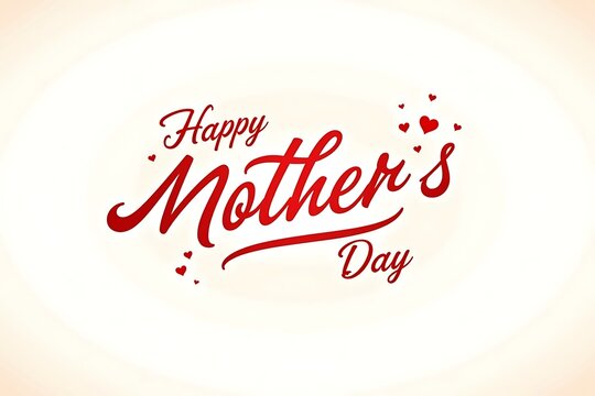 Modern mother's day graphic with bold red happy mother's day text and stylized heart for a warm and elegant celebration