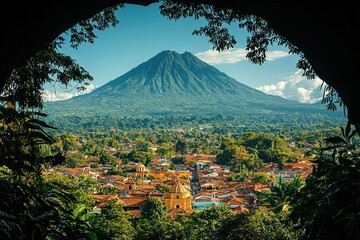 Fototapeta premium Mountain Town View