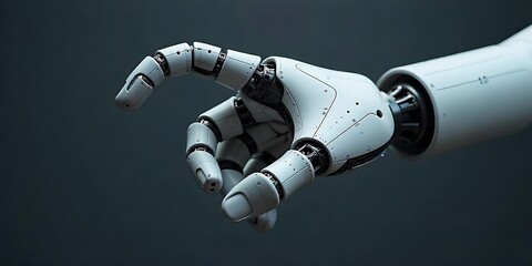 A close-up shot of a robotic arm, showcasing advanced technology with a modern aesthetic. This image represents the future of robotics and innovation.