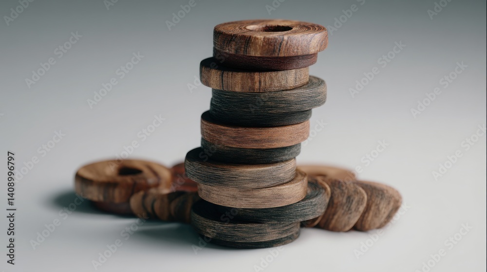 Poster stack of tokens rising from inner circle concept representing the interconnectedness of community an