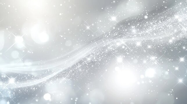 Elegant silver abstract background with shimmering light