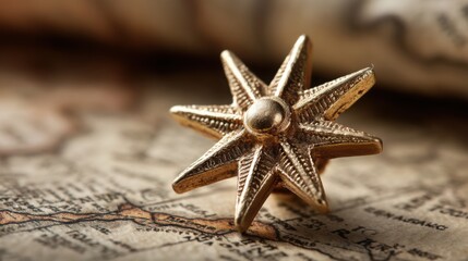 Star resting on open workflow map concept representing north star navigation for strategic business planning