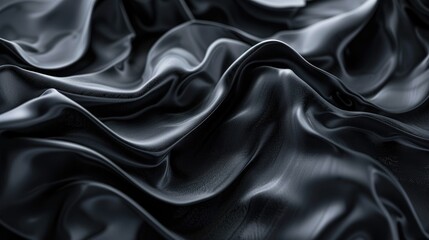 Obraz premium a close up view of a pano wave and some abstract intricut swirls, flowing fabrics, nature-inspired shapes, unreal engine 5. dark grey