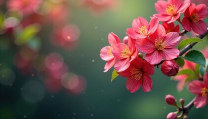 Vibrant colorful flowers blooming on branches of ornamental trees, trees, flowers, beauty