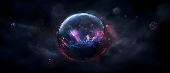 Naklejka premium Enigmatic Sphere of Cosmic Energy