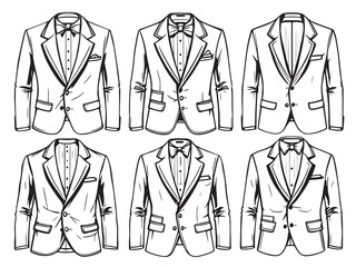 Suit jacket line art vector illustration