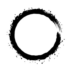 Grunge Black Circle Frame: A bold, hand-painted black circle frame, perfect for adding a touch of grunge aesthetic to your designs. The rough texture and splattered ink create a unique and edgy look.