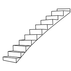 Ascending Perspective: A minimalist illustration of a staircase ascending upwards, symbolizing growth, progress, and reaching for higher levels, perfect for concepts of achievement.