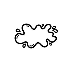 Splash Doodle: A clean, minimalist doodle of a splash, perfect for adding a touch of freshness to your creative projects.