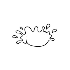 Splashing Water: Artistic line drawing capturing the dynamic energy of water splash, with a sense of movement and fluidity.