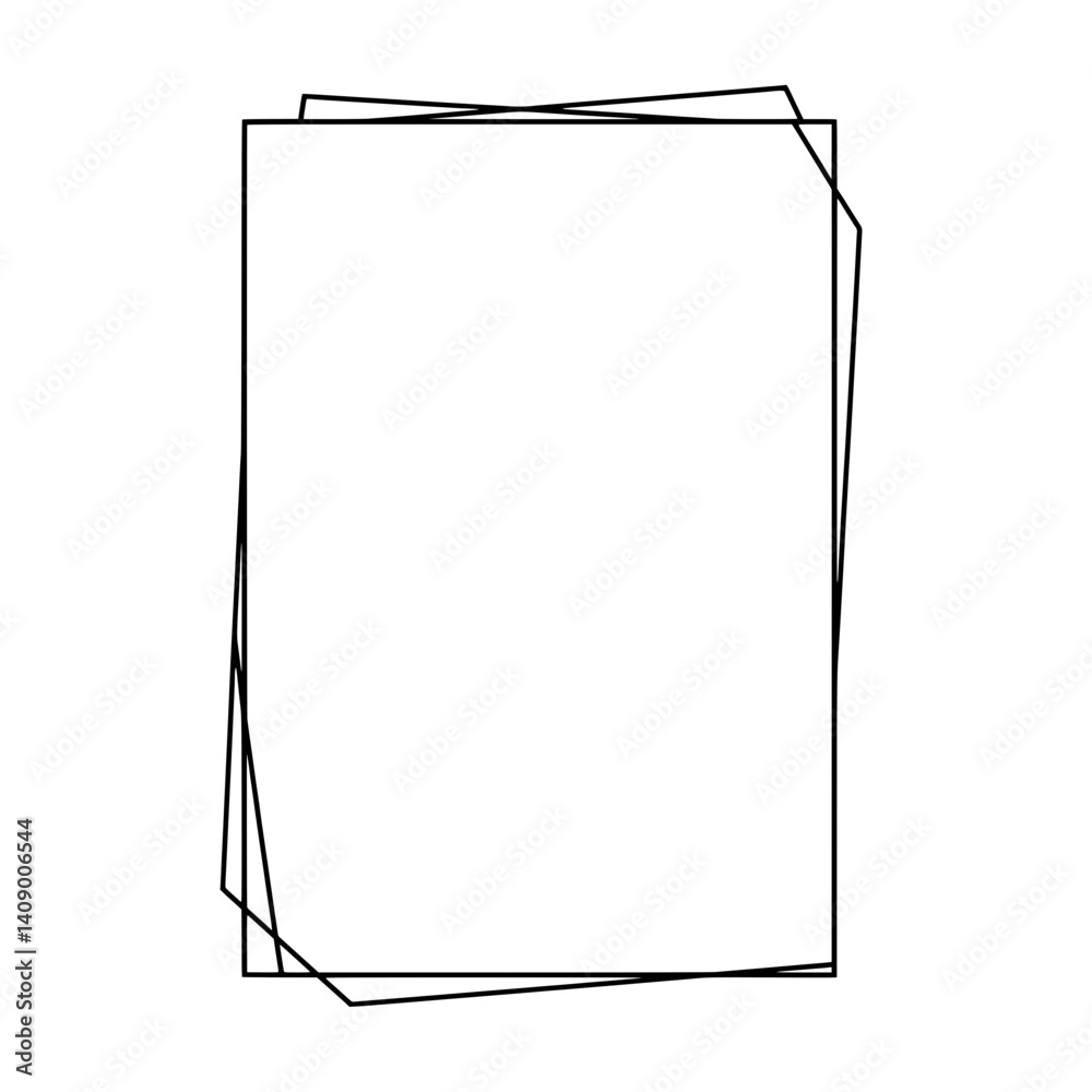 Aufkleber geometric frame design: a modern geometric frame composed of intricate lines and sharp angles, prese