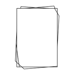 Geometric Frame Design: A modern geometric frame composed of intricate lines and sharp angles, presented against a pure backdrop, perfect for adding a touch of elegance and minimalism.