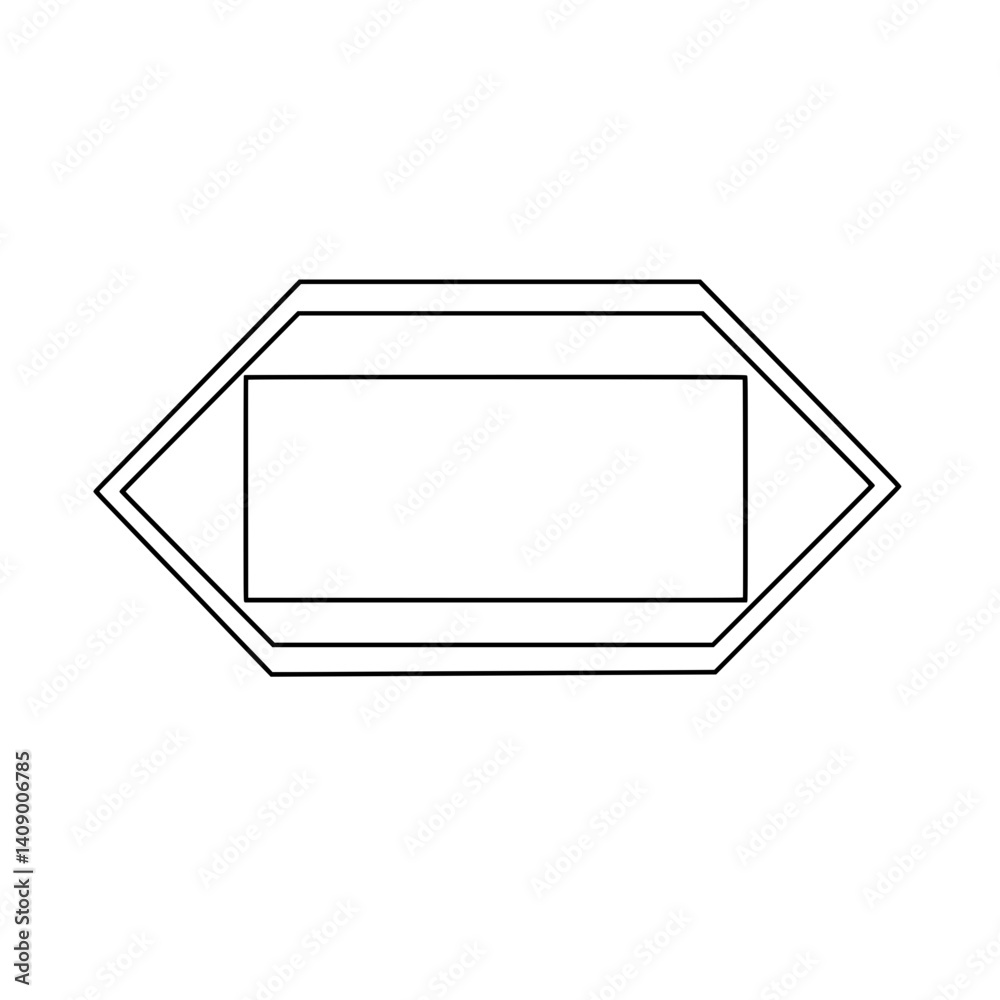 Poster hexagon shape frame: a minimalist geometric design with a hexagon frame and a rectangular inner spac
