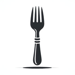 Create a fork silhouette vector style with white background