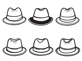Trilby line art vector illustration